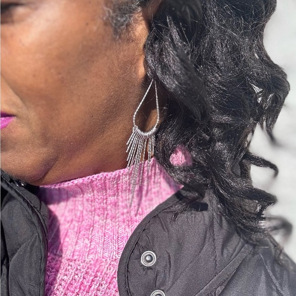 Statement Fringe Metal Earrings (clip-on)
(New) - Picture 7 of 7